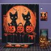 2025 Halloween Cats Pattern Bathroom Shower Curtain With 12  Hooks Home Bathroom Decor And Accessories