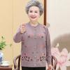 Middle-aged and Elderly Women's Spring and Autumn Sweater Knitted Cardigan Mom Clothing Grandmother Warm Coat Autumn and Winter Tops