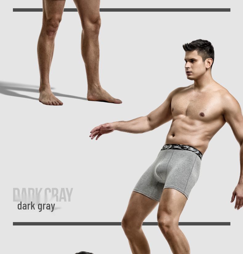 Men's Anti-Friction Cotton Boxer Briefs - Large Size, Breathable for Sports and Running
