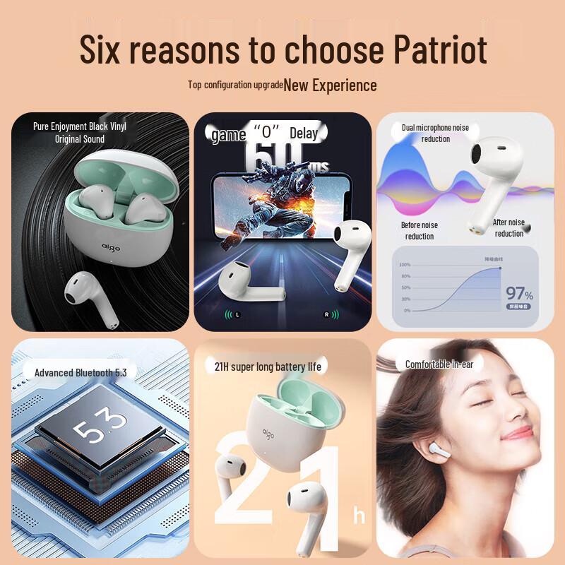 Aigo True Wireless Bluetooth Earbuds