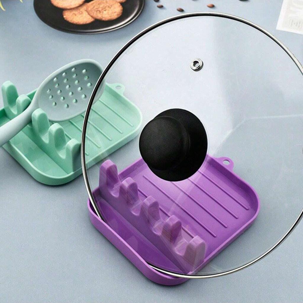 1ks Domácí multifunkční stojan na špachtle, Kuchyňský stojan na uložení lopatek a lžic, Sedící stojan na prkénko na krájení, Polička na špachtle a poklice na hrnce