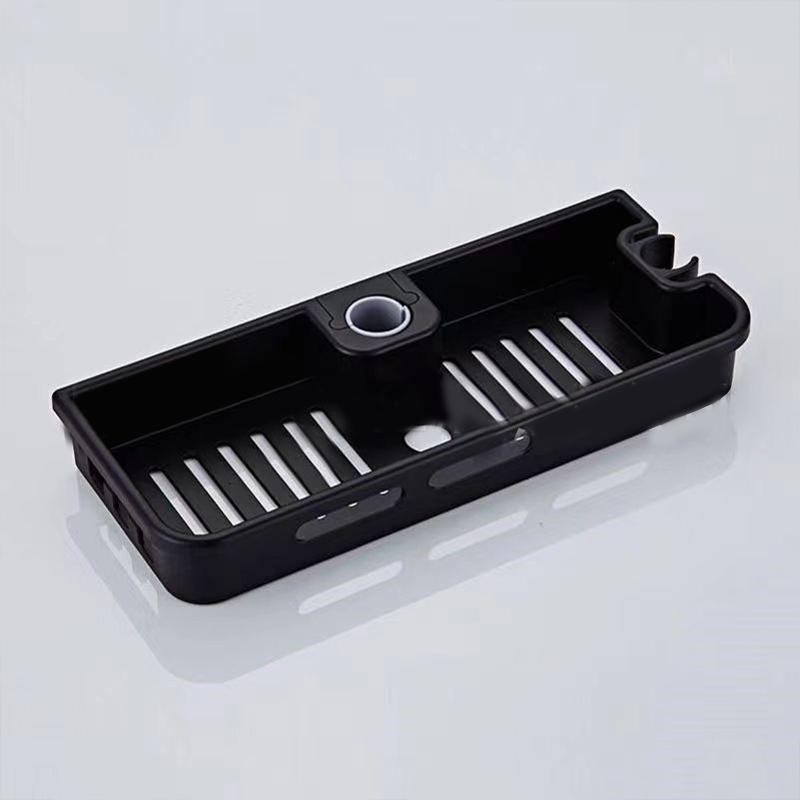 Shower Storage Holder Bathroom Shelf Pole Shelves Shampoo Tray Stand No Drilling Lifting Rod Shower Head Holder Rack Organizer