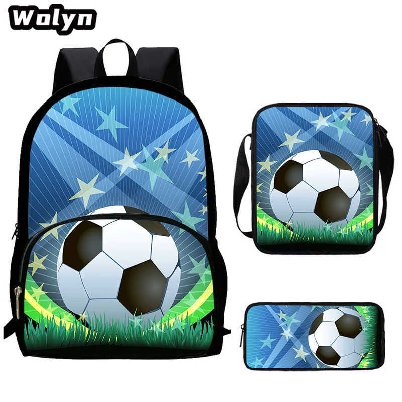 Football School Bag High Definition Waterproof Printing Multi-Functional Load Reduction Ridge Backpack
