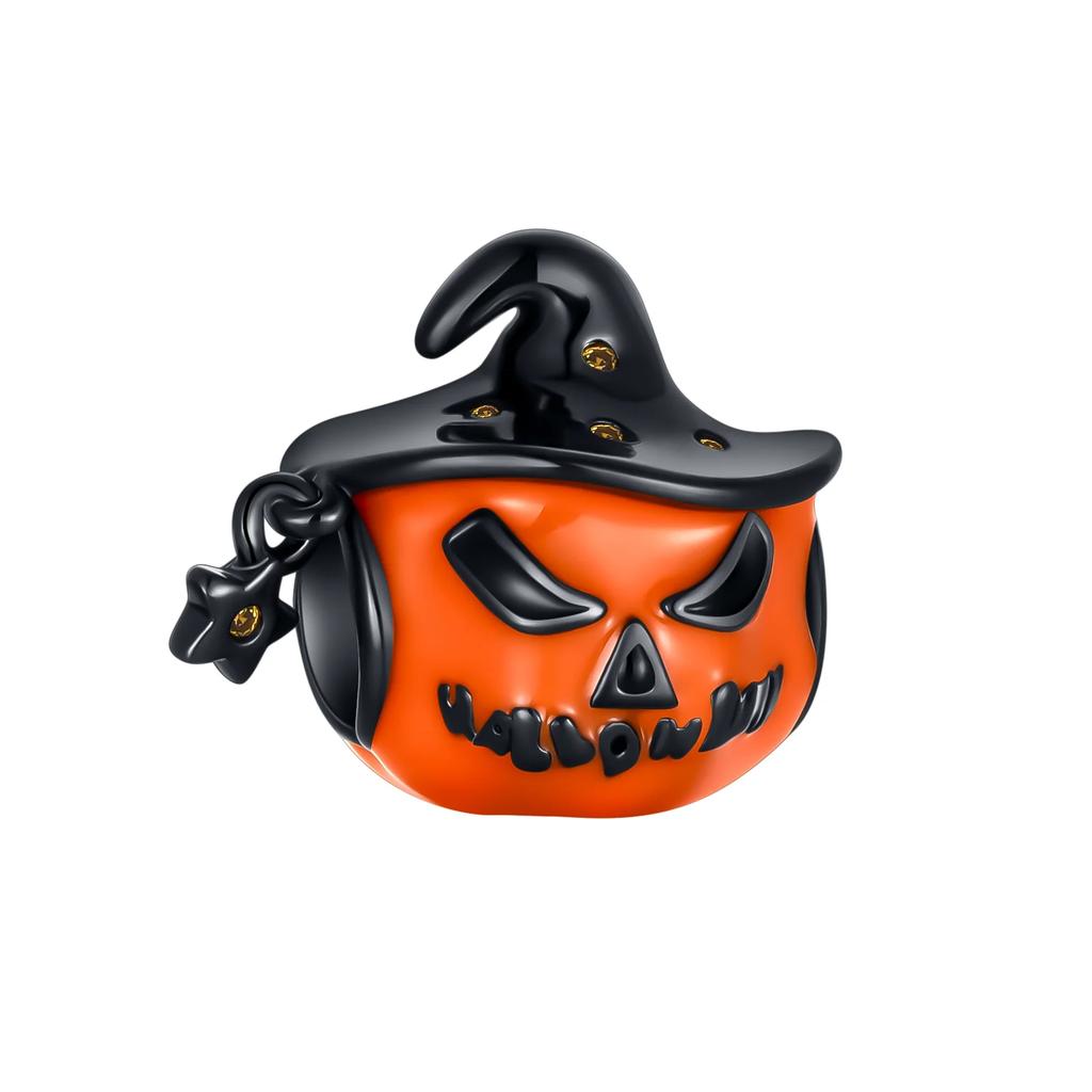 Funny Halloween Charm Bead Charms copper Pumpkin Ghost Witch Magic Hat Pendant Bead Compatible With Authentic Bracelets Necklaces Do It Yourself Jewel