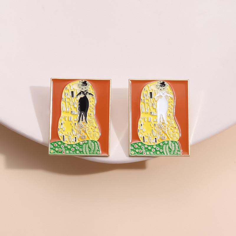 Trendy Geometric Cartoon Brooch With Vivid Colors Perfect For Fashionable Outfits