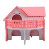 Cute Small Animal Cages Hamster House Single-Double layer Spinning Wheel Mouse Pet Cage House