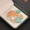 Vintage Gold-Tone Ocean Theme Brooch - Coral, Shells, Pearl & Crystals, Nautical Design, for Beach Style & Lovers, Ideal Gift