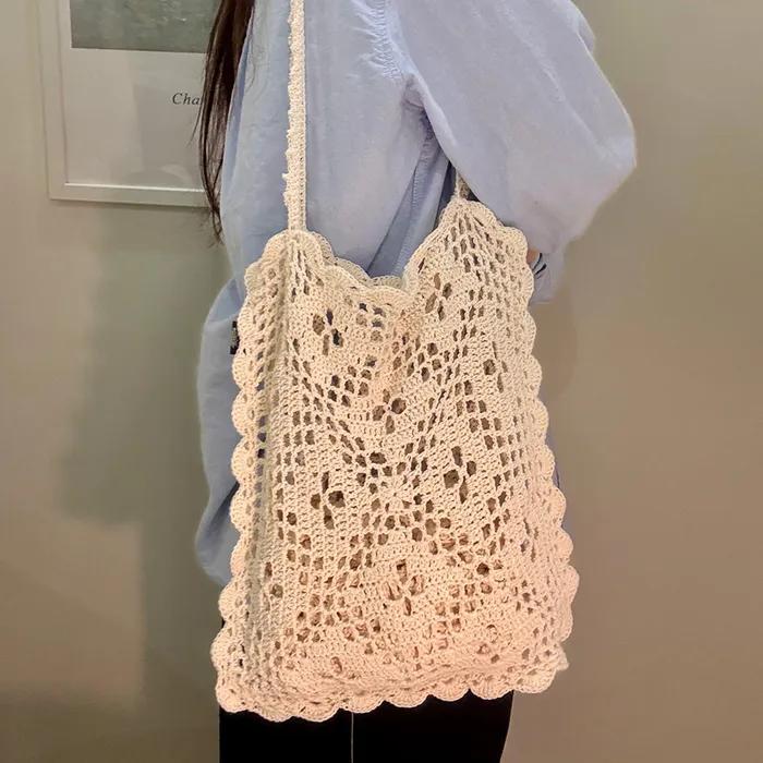 Salty Butter Lace Knit Bag No.1 - Ivory