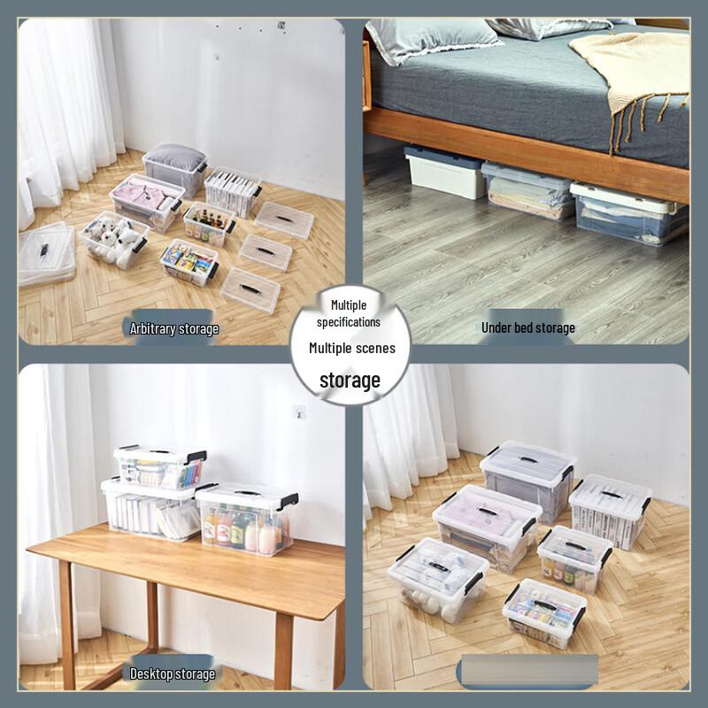 Transparent Plastic Storage Box with Lid