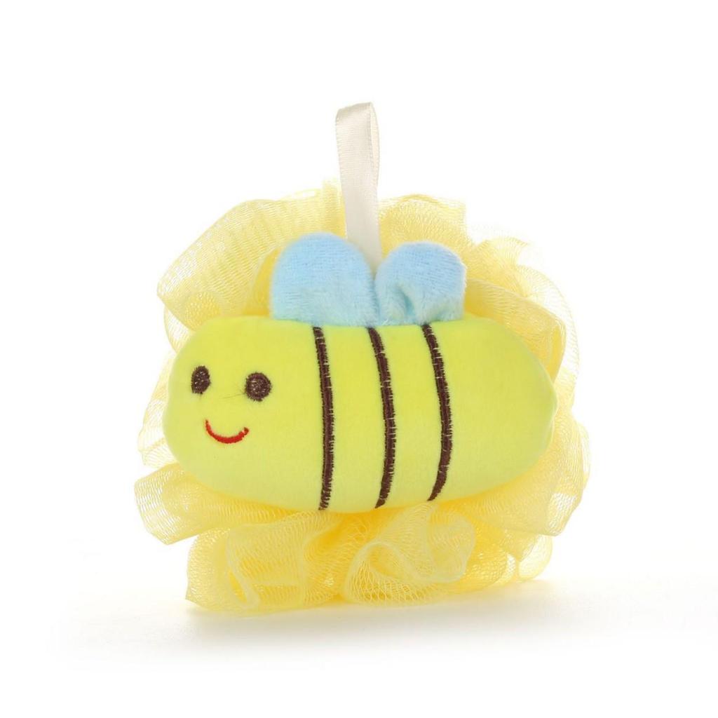 Adorable Ribbon Fruit Bath Scrubber: Large Anti-Scattering Shower Pouf for Back Scrubbing