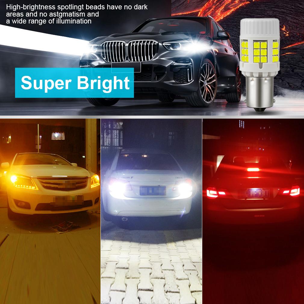 2Pcs Ceramic 1156 PY21W BAU15S LED Canbus P21W BA15S LED Bulbs No Hyperflash BAY15D 1157 P21/5W 36SMD 3030 Car Turn Signal Lights W/ Fan Auto Lamps