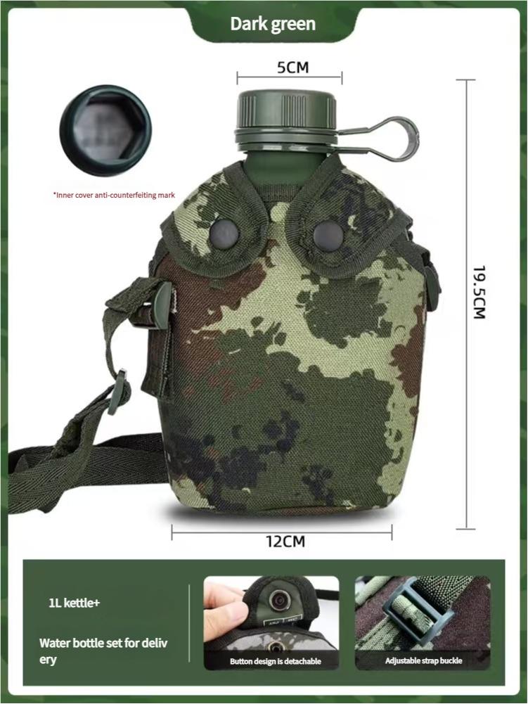 Water bottle for outdoor sports kettle portable for camping with cloth cover, kettle of heavy-duty aluminum foil large capacity