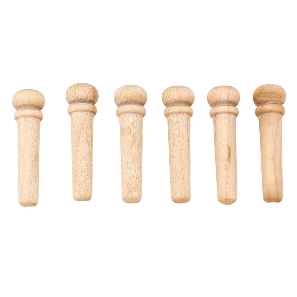 6PCS Wood Bridge Pin Replacement Wood Color Guitar Parts Durable Guitar Bridge Pin For Guitar