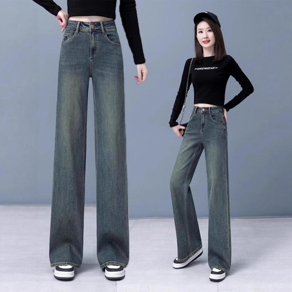 Women's Retro High-Waisted Wide-Leg Jeans - Spring/Autumn 2025