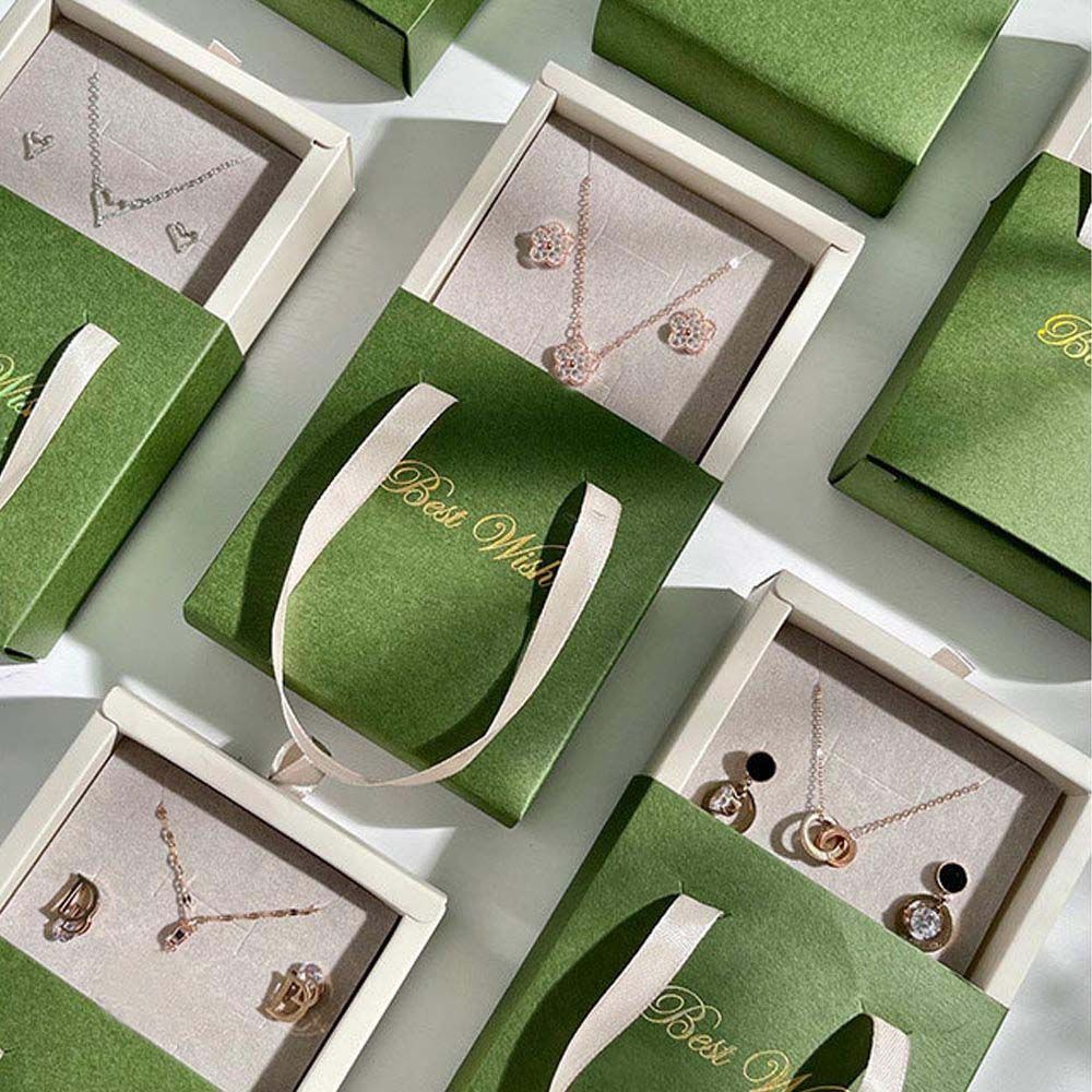 Rectangle Bracelet Packaging Boxes Gift Handbag Jewelry Display Earrings Displays Case Jewelry Box