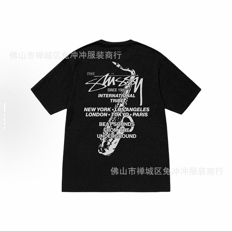 2025 new STU three standards complete spring and summer new tide brand classic cruise printed letters men and women with the same short sleeves