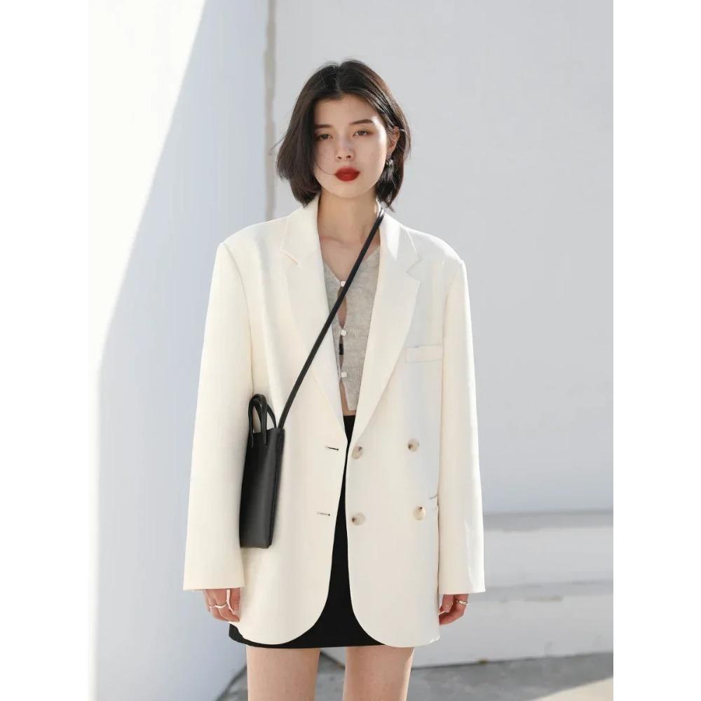 Women's Blazer Casual Solid Long Sleeve Coats Office Lady Elegant Fashion Clothing Spring Autumn