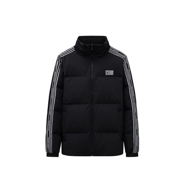

Anta Striped Casual Short Stand Collar Warm Down Jacket Unisex Outerwear Black 972348902-3 S