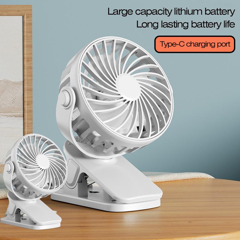 720 Degree Rotate Clip Mini Fan Built In Soft Night Light Quiet Portable Personal Cooler Fan USB Rechargeable Indoor Outdoor
