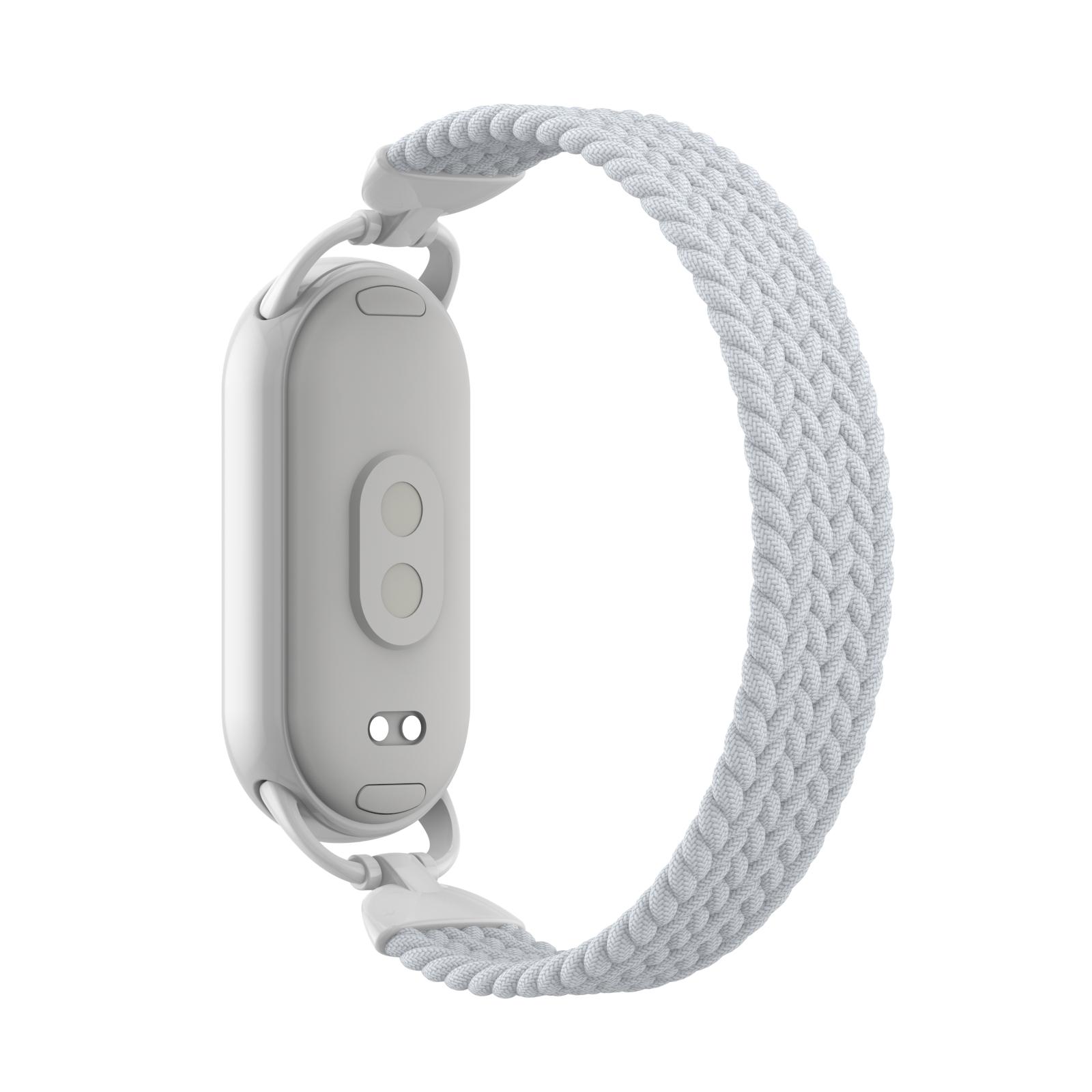 

Ремешок для Xiaomi Smart Band 10/9/8 Нейлоновый плетеный ремешок для часов с металлическим коннектором, Размер S White