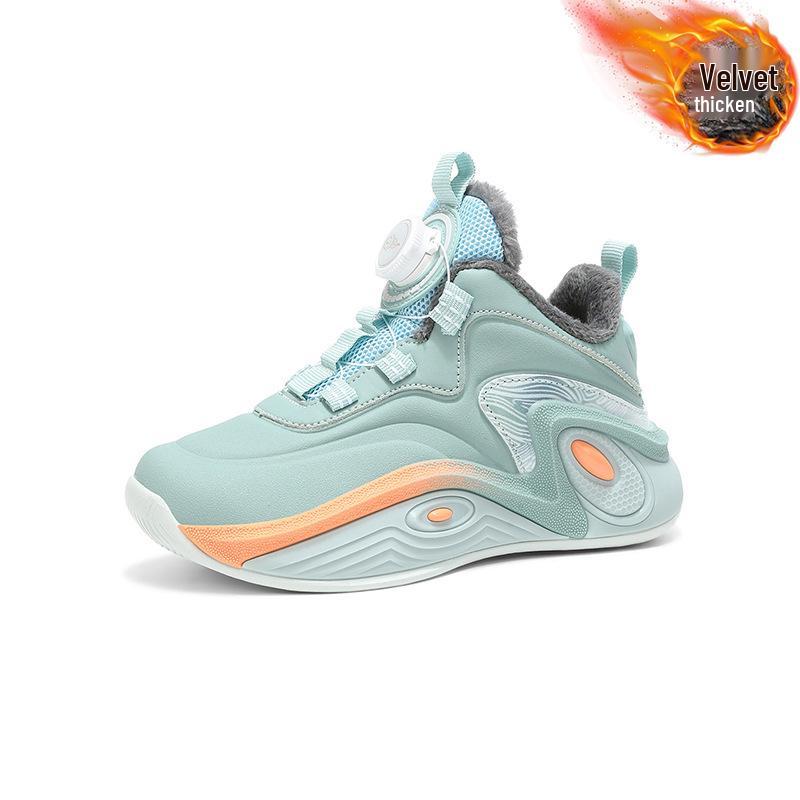 Chaussures de Basketball d'Hiver 2025 pour Garçons en Coton - Doublure en Velours, Antidérapantes, Résistantes à l'Usure, Chaudes, Chaussures de Sport pour Grands Enfants