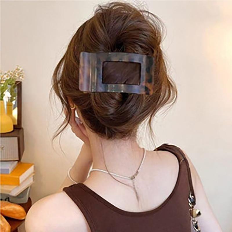 Leopard Print Square Back of The Head Hair Clip Simple and Versatile Fashion Shark Clip Hair Accessories