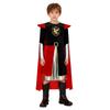 Jungen Ritterkostüm Metallischer Glanz Patchwork-Oberteil Hinten Unsichtbarer Reißverschluss Langarm Abnehmbarer Umhang Cosplay Outfit