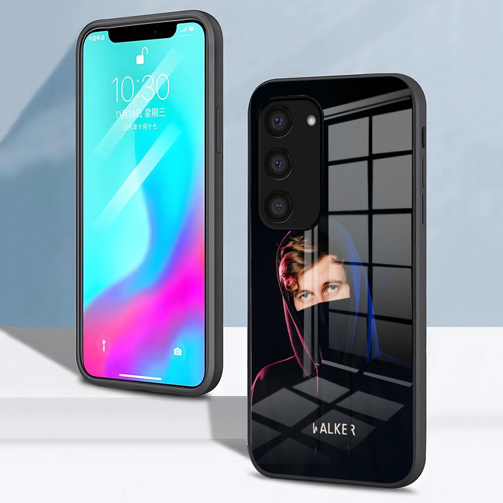 A-Alan Walker DJ Phone Case For Samsung S26 S25 S24 FE S23 S22 S21 Plus S20 Ultra Note20Ultra Black Glass Cover