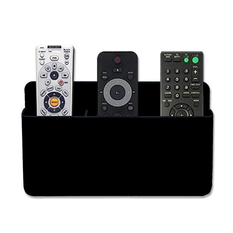 Plastic Remote Control Holder Wall Mount Storage Rack for Living Room Kitchen and Office Use Adjustable Divider Shelf