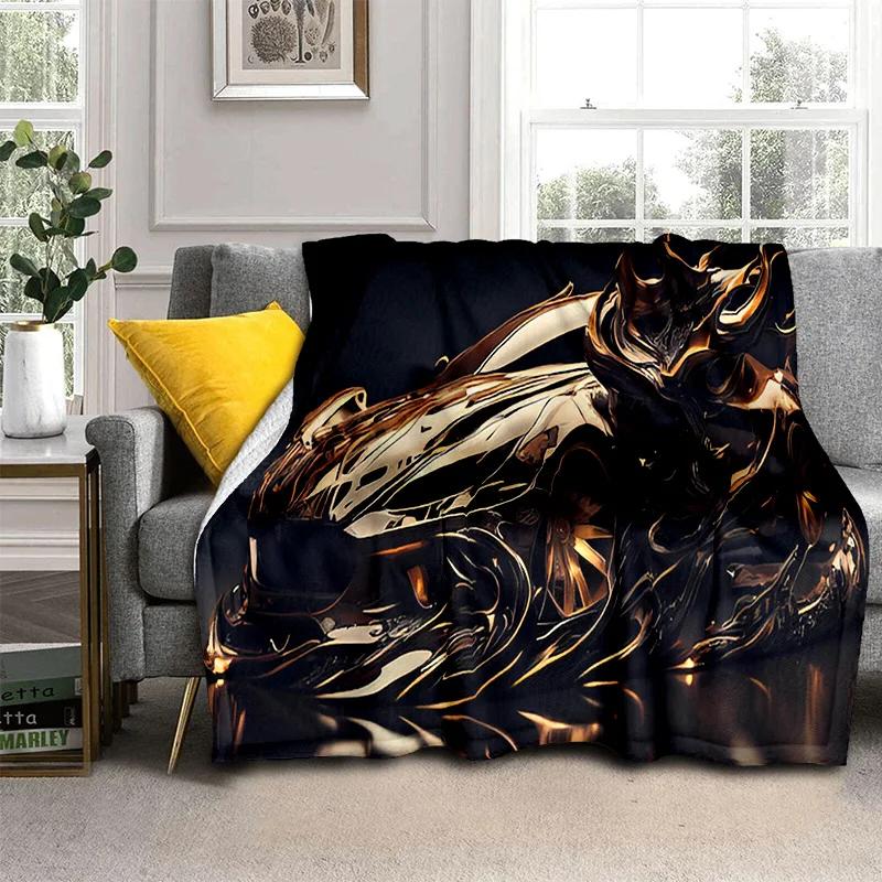 Coperta Cartone Animato Auto Sportiva Futura 3D HD Concept Car, Coperta Morbida da Divano per Casa Camera da Letto Letto Divano Picnic Viaggio Coperta per Bambino
