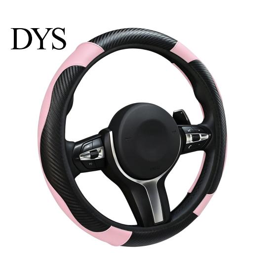 Leather Car Steering Cover Wheel Cover, Non-Slip Wrap with Honeycomb Ventilation Cold Resistant Sleeve Holes, Stretchy Auto Protector, Universal