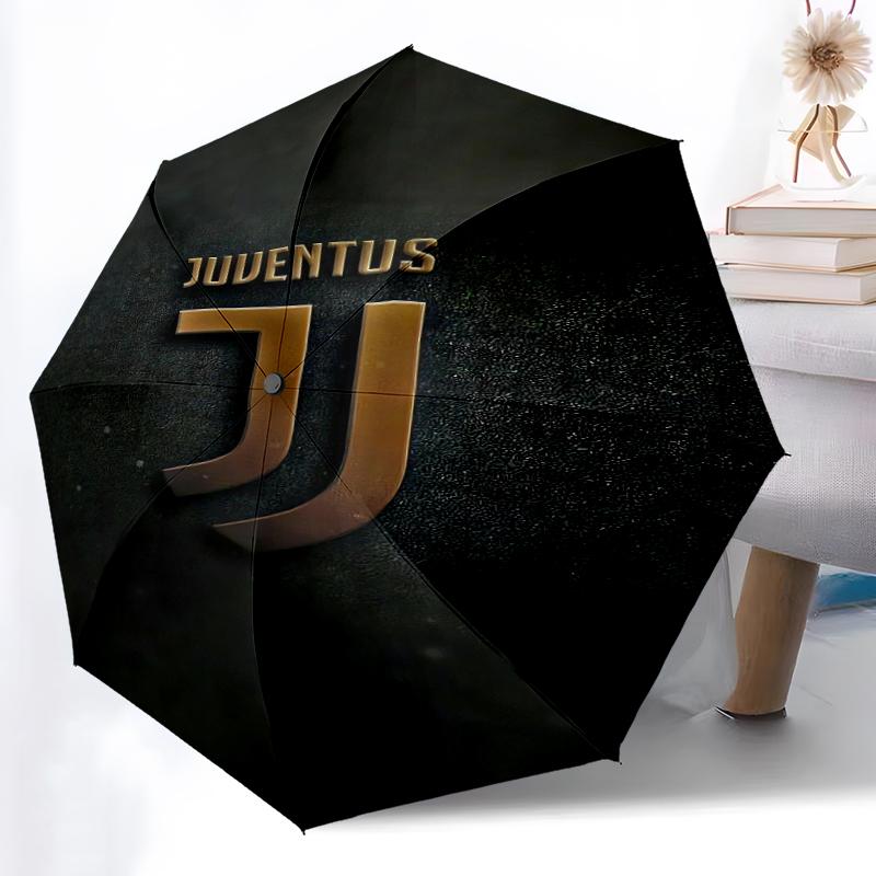 1pz Robusto Ombrello Automatico a 8 Stecche, Ombrello del Juventus Football Club, Stampato Digitalmente, Ombrello Pieghevole per Uso Esterno in Movimento
