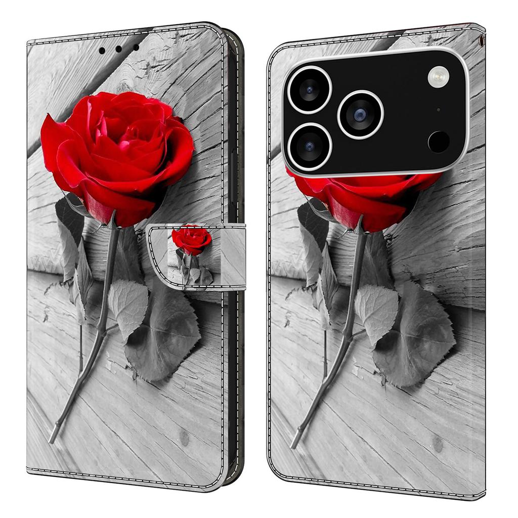 For iPhone 17 Pro Case Magnetic Clasp 3D Pattern Leather Wallet Phone Cover