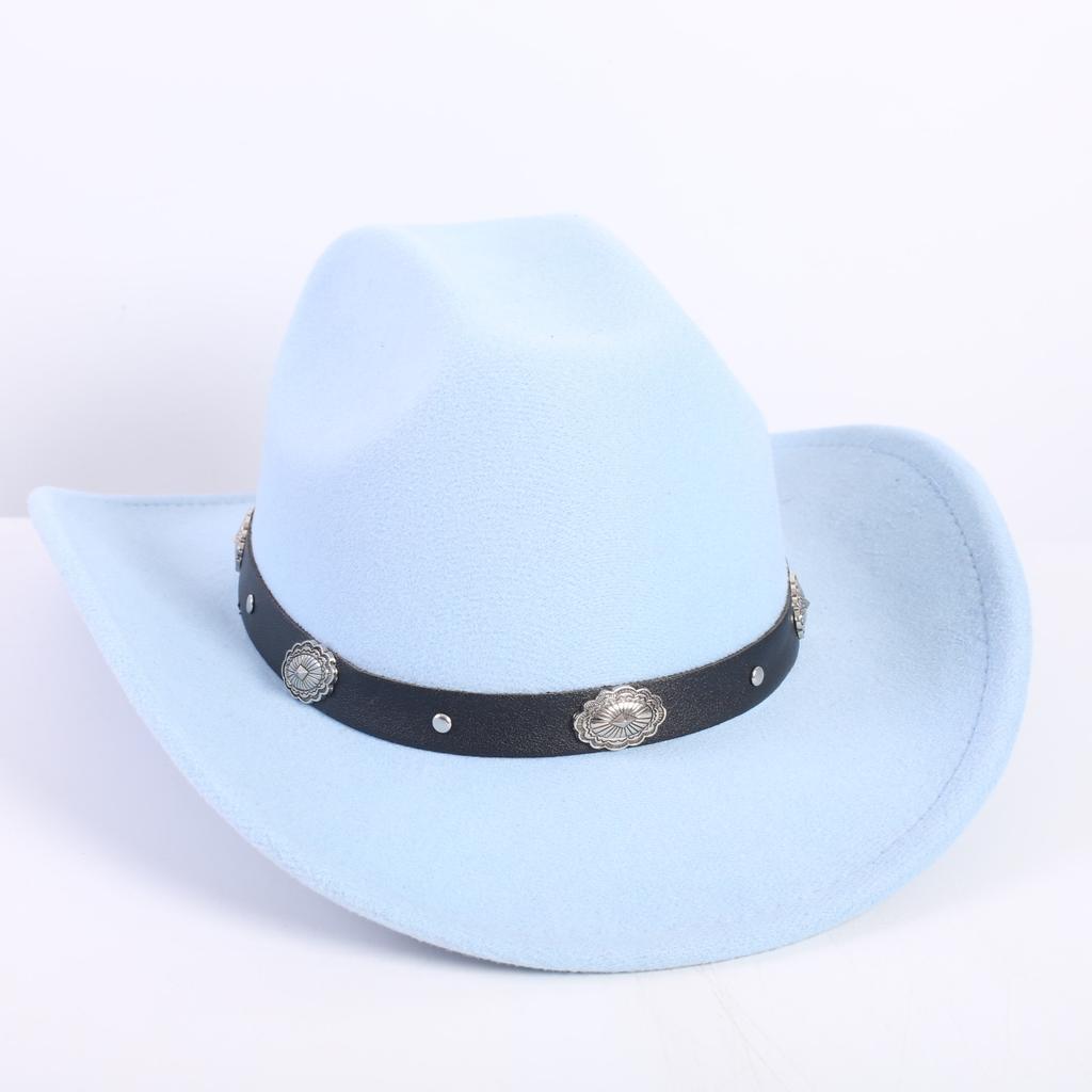Popular European and American fashion OL style one-word cowboy hat men's and women's high-end top hat jazz hat felt hat