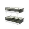 2 Layers Desktop Organizer Cosmetic Holder Stainless Steel Frame Rustproof Modern Multifunctional