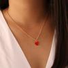 Mode Gouden Kleur Perzik Hart Hanger Ketting voor Vrouwen Meisjes Rode Liefde Hart Ketting Kraag Beste Vriend Sieraden Cadeau
