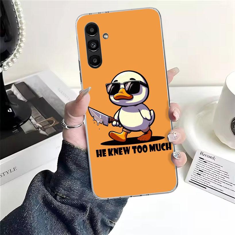 Funny Cute Yellow Duck You Phone Case For Samsung Galaxy A13 A14 A15 A16 A17 A53 A54 A55 A56 A57 A33 A34 A35 A36 A37 A23 A24 A25