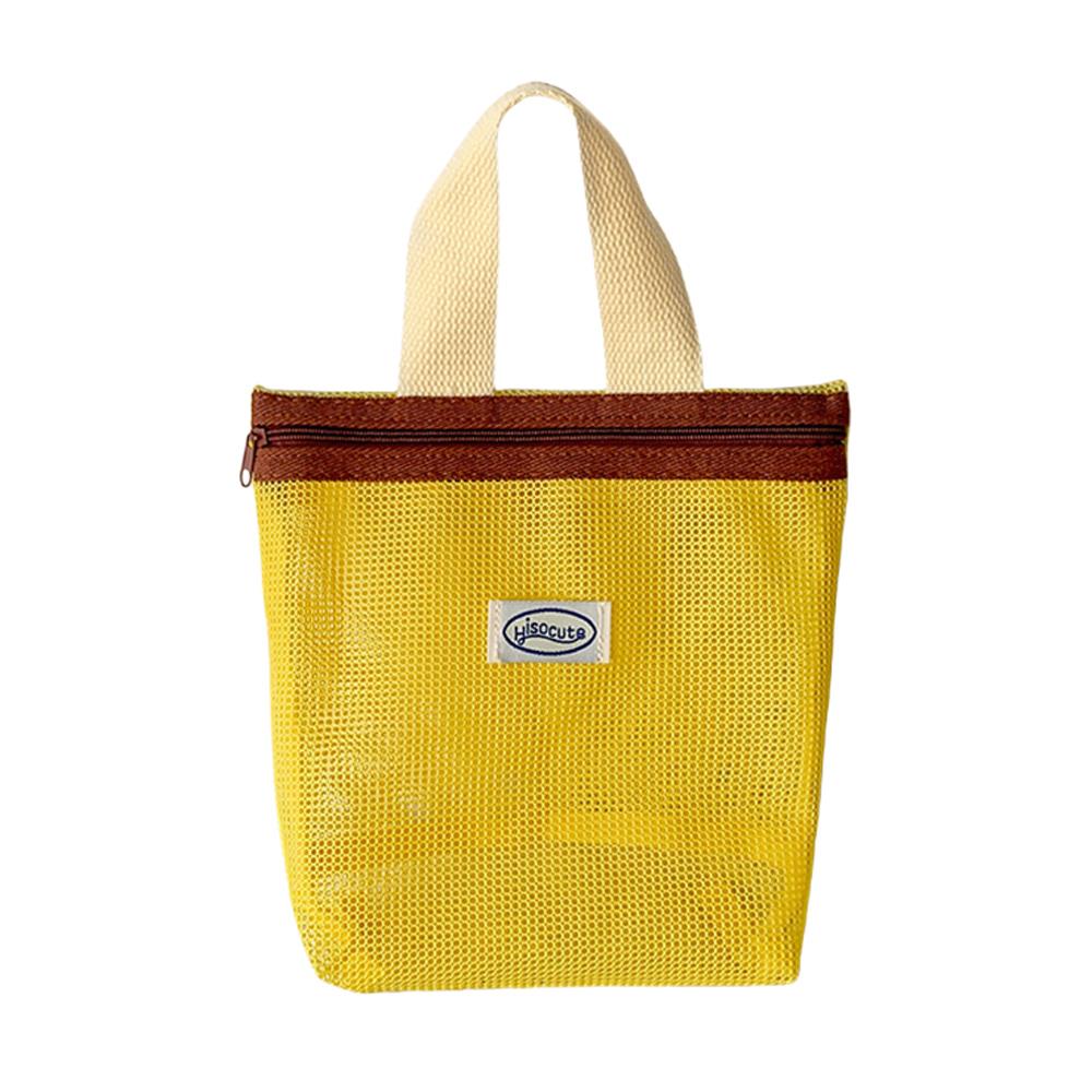 INS Summer Solid Color Tote Bag Fashion Korean Style Small Item Storage Bags Organizer Travel Makeup Pouch Portable Beach Bag
