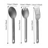 3 Pcs/Set Wear Resisting Titanium Spork Lightweight Titanium Spoon  Office Settings