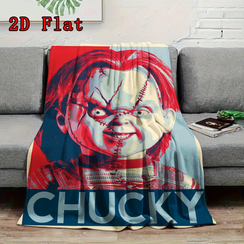 Chucky 2D Flat Pattern Flannel Blanket High quality All Seasons Warmth and Comfort Perfect for Christmas Gifts.SMT0917531