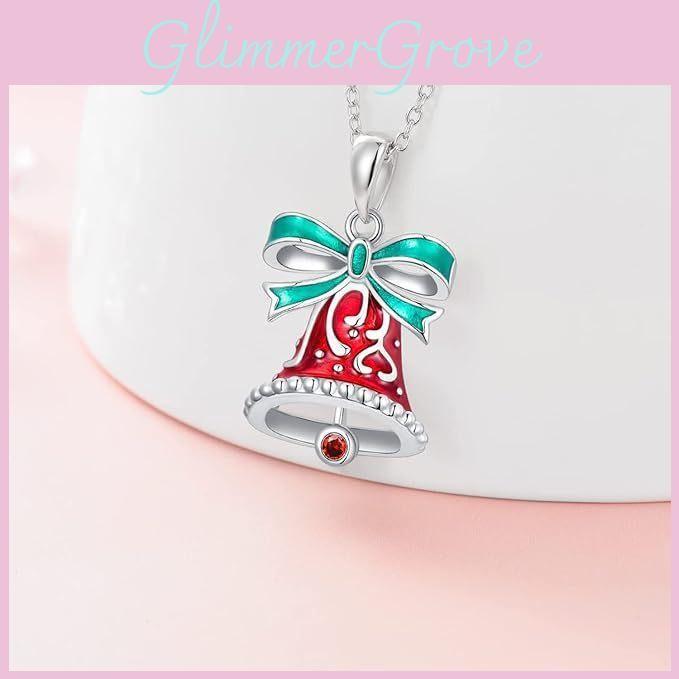 Bell Snowman Geometric Heart Snowflake Necklace Zinc Alloy Chain Women Jewelry