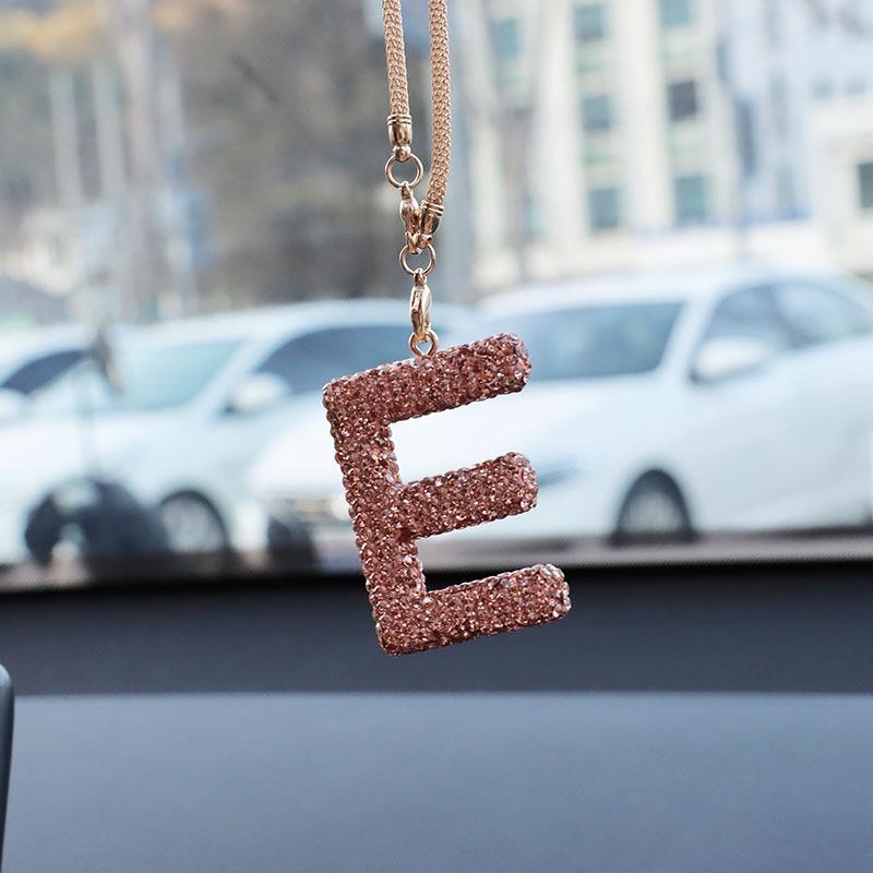 Rhinestone Ceramic Cross Pendant for Car Mirror Decor