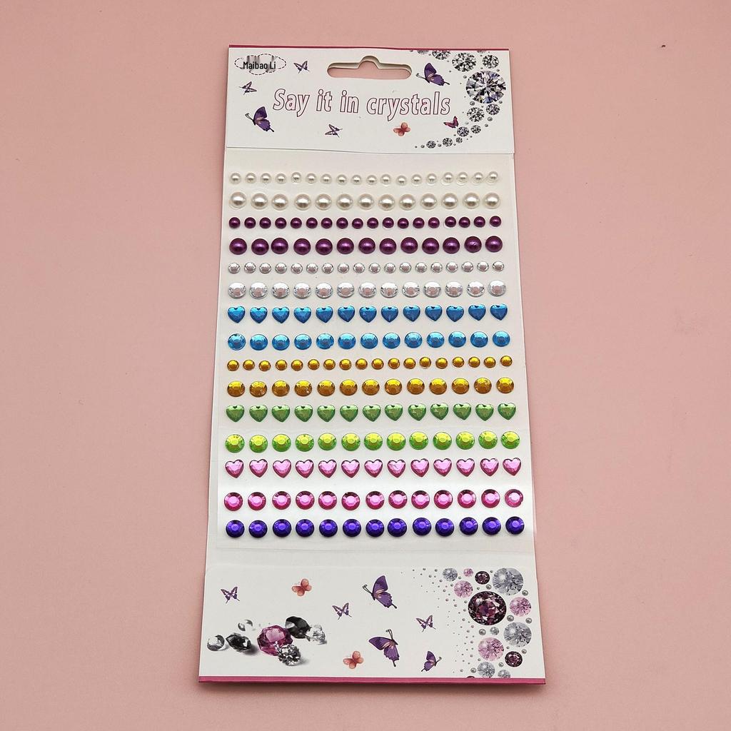 DIY Acrylic Rhinestone Face Stickers - 15 Color Set for Makeup & Stage Use