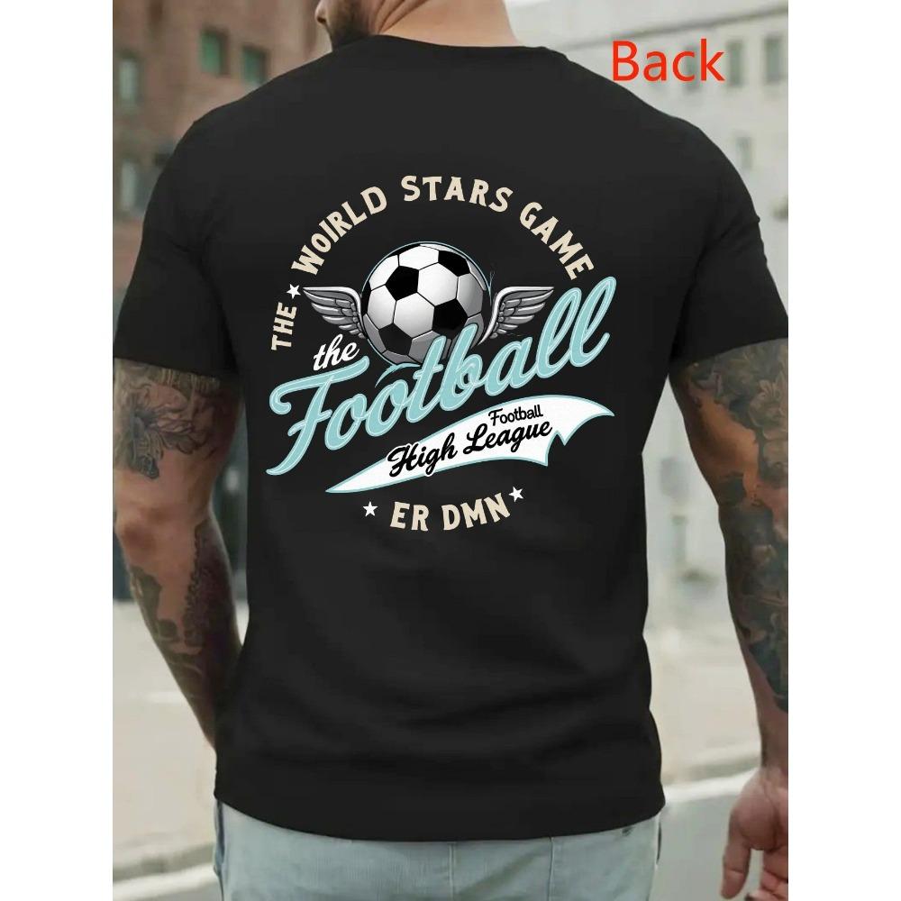 FIFA Men'S Dark Gray Soccer Graphic Tee, Made from 100%, a Comfy Casual Shirt Featuring 'THE WORLD STARS GAME' And a Soccer Ball Design