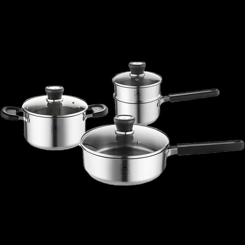 WORLD KITCHEN CookJoy Stainless Steel 4-Piece Cookware Set