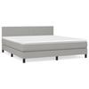 3139913 vidaXL Lit à sommier tapissier avec matelas Gris clair 180x200cm Tissu