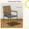 Garden Chairs Outdoor Chairs Patio Chairs, Weather-Resistant, Modern Design, 57 x 58 x 87cm, Brown+Black+Gray