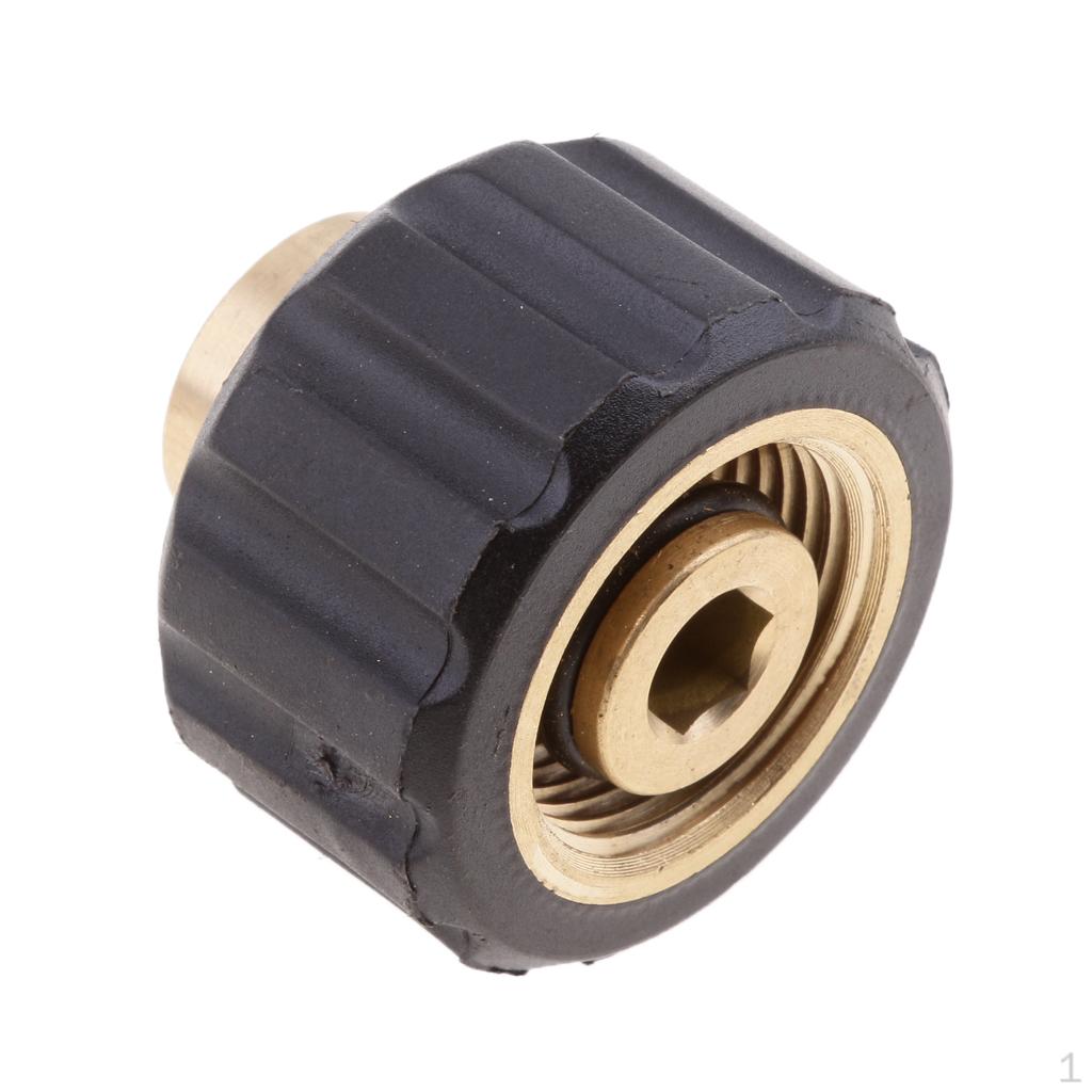 Female 1/4 To M22x1.5 Socket 14mm Hole Brass Pressure Washer Fitting