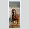 Galloping Mustang Fabric Door Sticker 362PD