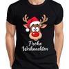 Merry Christmas Rudolph The Reindeer Cartoon Cute Funny Unisexs T Shirt Vintage Stylish Soft Homme Top For Everyday Wear